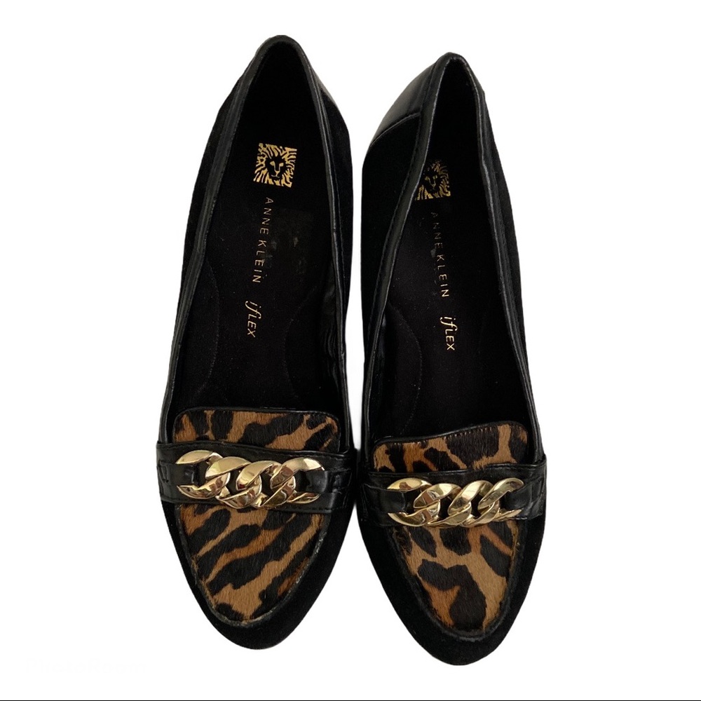Anne Klein Iflex Cheetah Chain WedgeCalf Hair 7